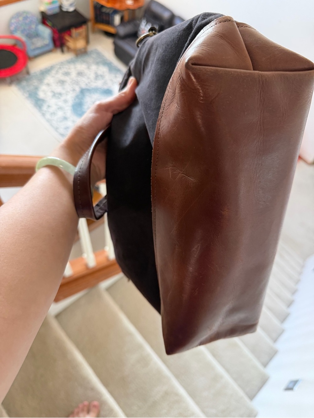R. Riveter Blue and Brown tote bag - Picture 10 of 11